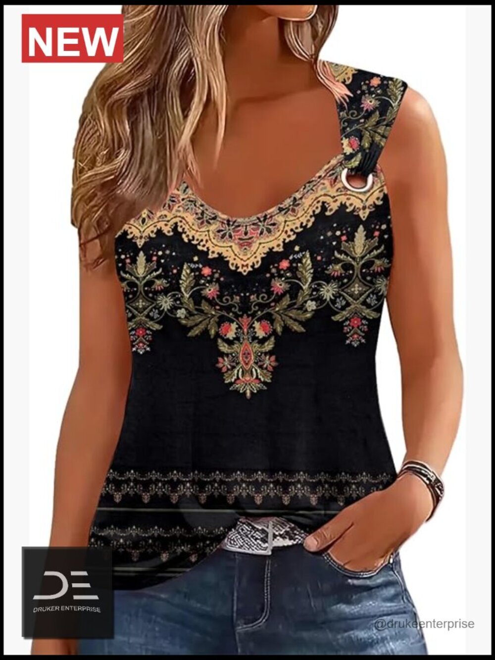 V Neck Sleeveless Tank Top Soft Stretchy Blouse Summer Casual
